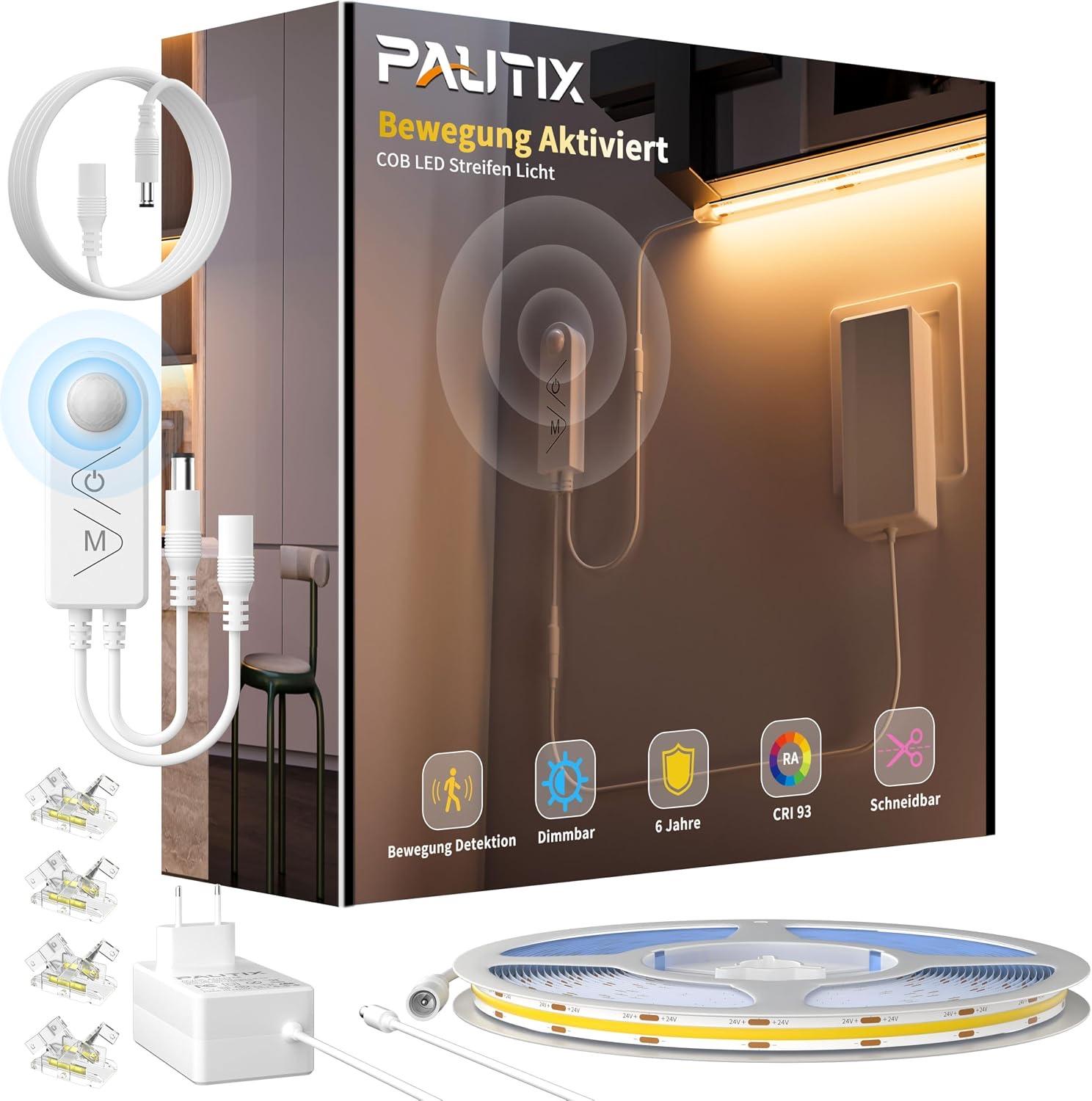 PAUTIX COB 24 V, 5 m, Dual-PIR, 2700 K, dimmbar als Testsieger