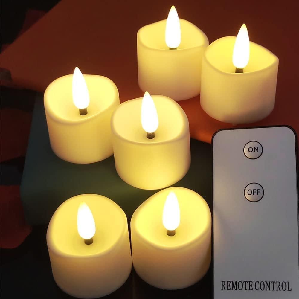 12 Stück LED-Teelichter mit Fernbedienung, Timer 2/6/8 h