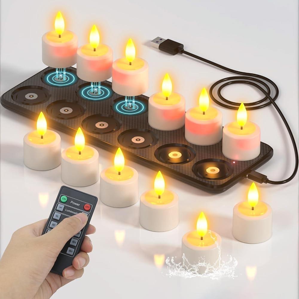 SoulBay SoulBay LED-Teelichter wiederaufladbar, Outdoor, Fernbedienung - Produktbild