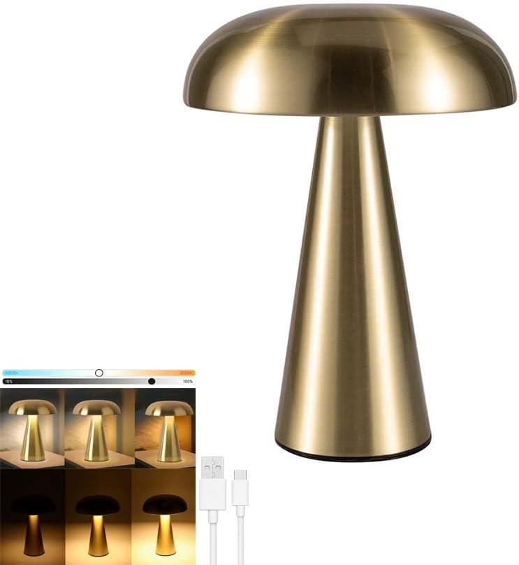 AoLa LED Pilzlampe Kabellos Gold Touch 3000–6000 K