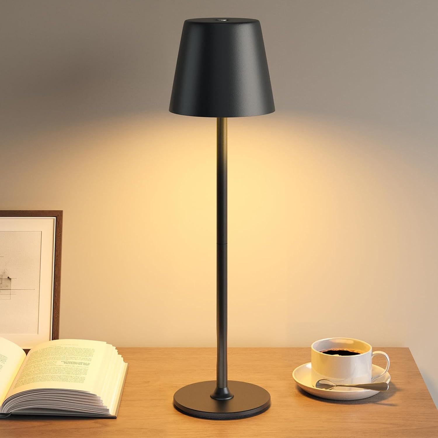 UPXNBOR LED Tischlampe Kabellos Vollmetall Outdoor & Indoor