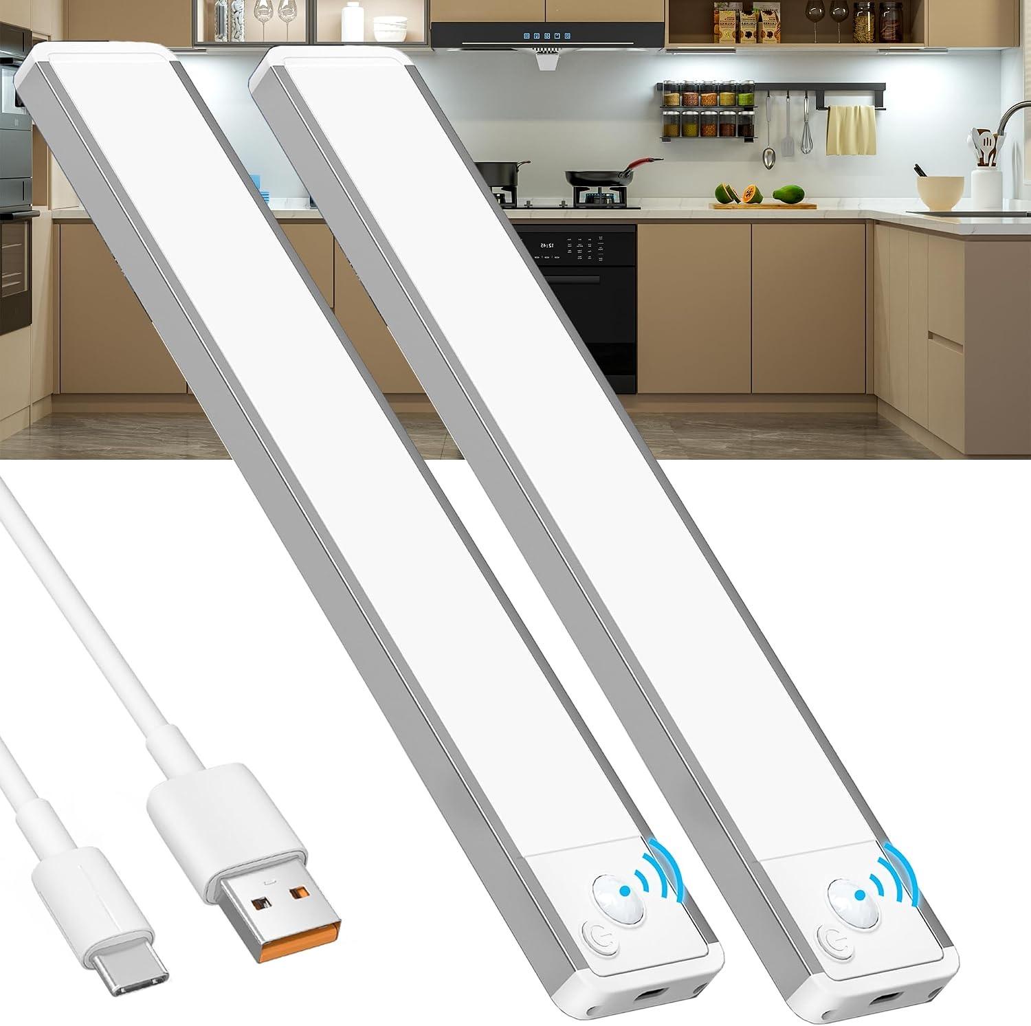 GWULC GWULC LED-Leiste ultradünn, 20 cm, 2er-Set, Sensor