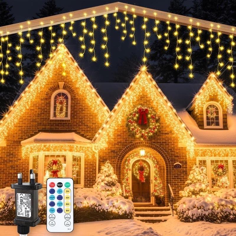 MAGGIFT MAGGIFT Eisregen-Lichtervorhang, 10 m, 400 LED