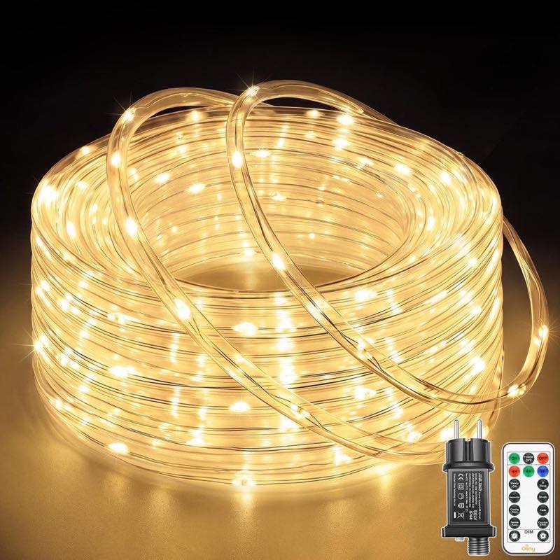 Ollny Lichterschlauch, 10 m, 100 LED, IP68, 3000 K