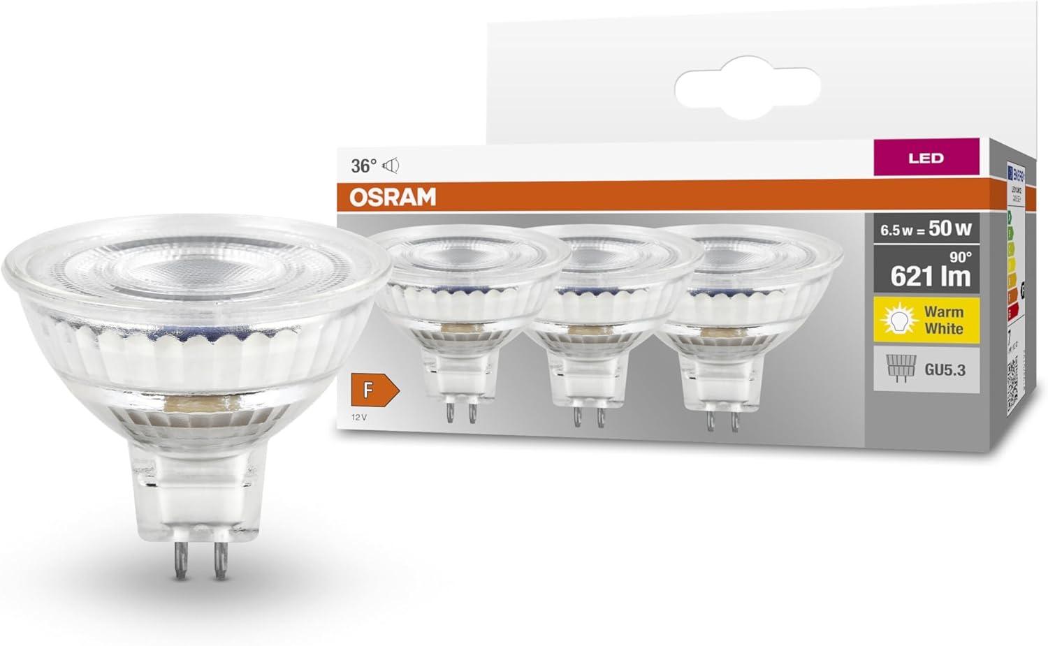 Osram Osram LED Star MR16 GU5.3, 6,5 W, 2700 K, 3er-Pack