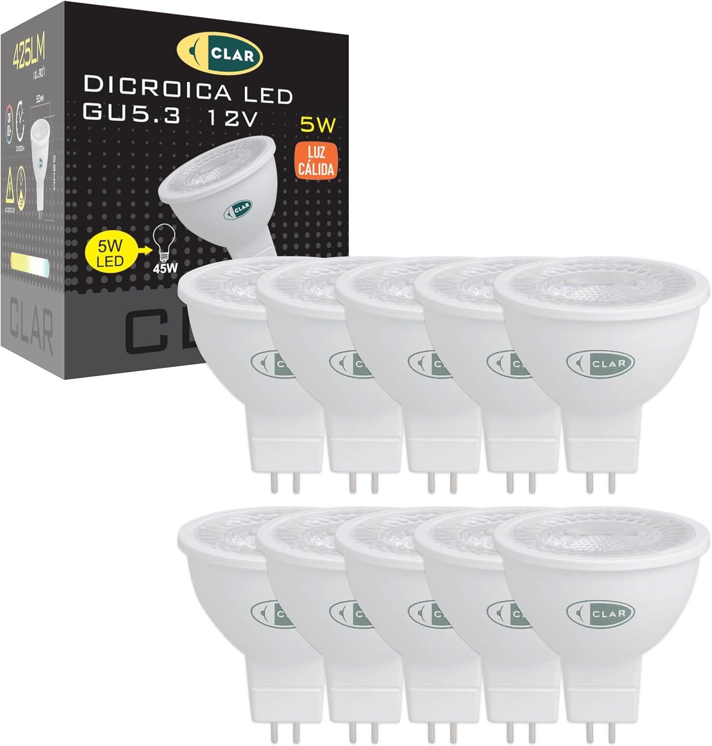 CLAR MR16 GU5.3, 5 W, 3000 K, 10er-Pack