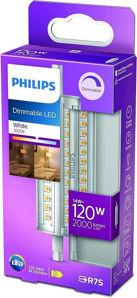 Philips Stab-LED R7s 118 mm, 14 W, 2000 lm, 3000 K, dimmbar