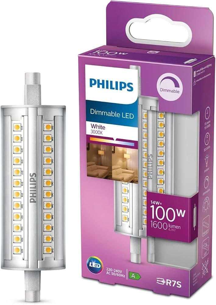Philips Stab-LED R7s 118 mm, 14 W, 1600 lm, 3000 K, dimmbar als Testsieger