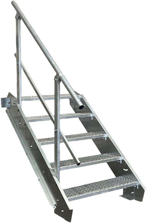 TMM Stahltreppe 5 Stufen 80 cm mit Geländer