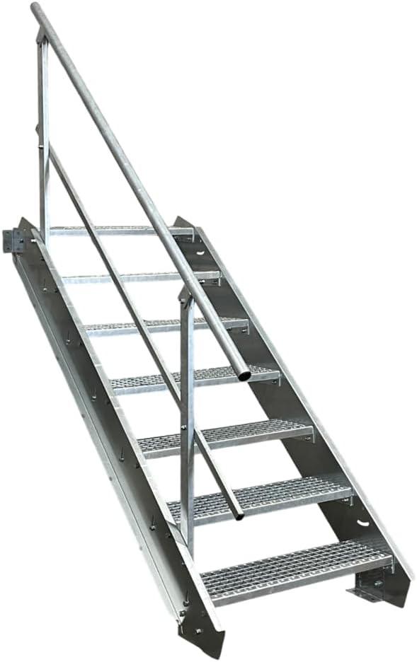 TMM Stahltreppe 7 Stufen 100 cm mit Geländer