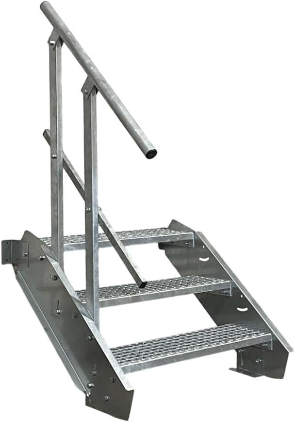 TMM Stahltreppe 3 Stufen 90 cm mit Geländer