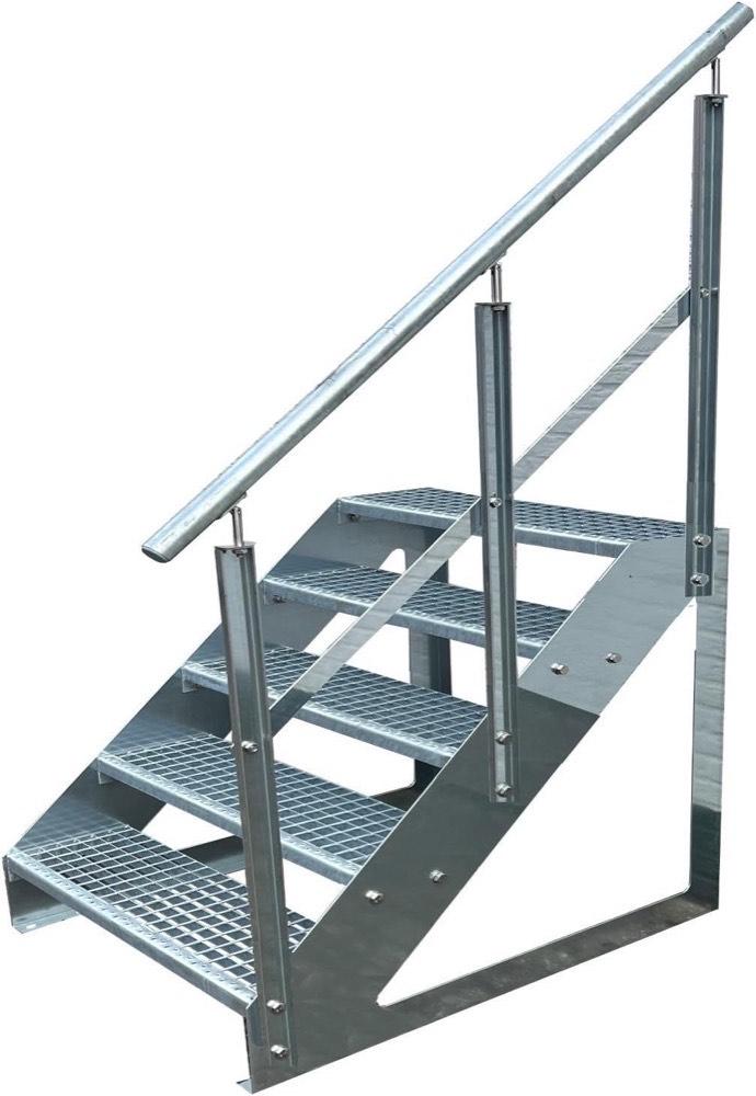 Kaminbau Mierzwa 5 Stufen 1000 mm Geländer rechts