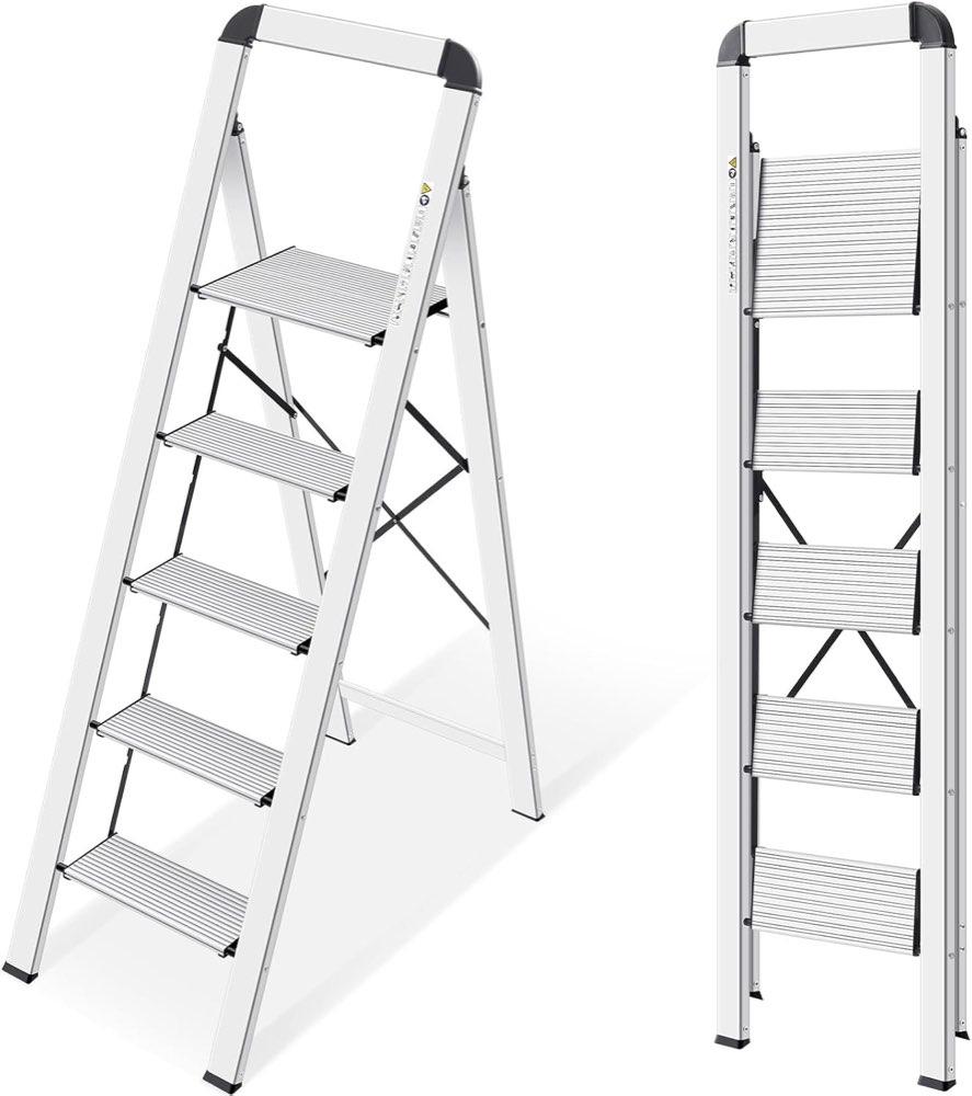 Haushaltsleiter 5 Stufen – Testsieger KINGRACK Alu-Trittleiter 5 Stufen