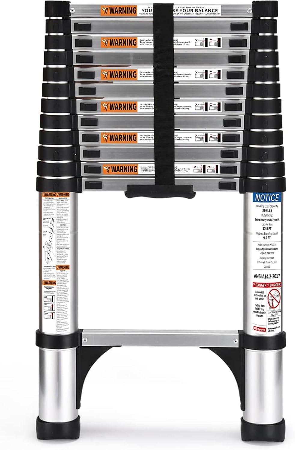 HBTower Teleskopleiter 3,8 m Aluminium (Silber)