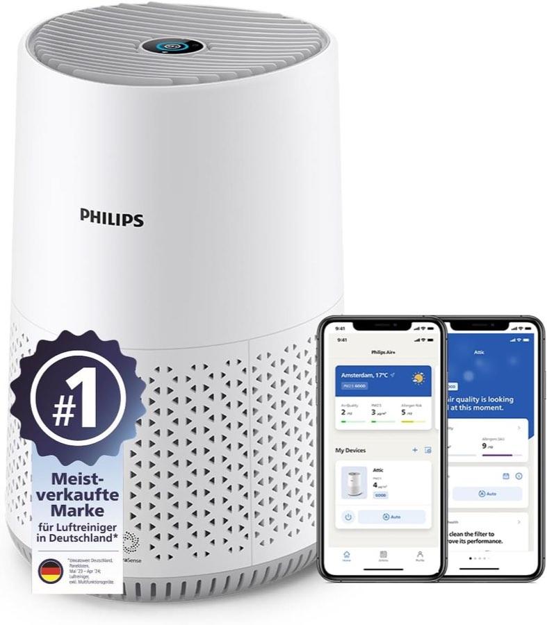 Philips Luftreiniger 600 Serie, Weiß, für Räume bis 44 m²