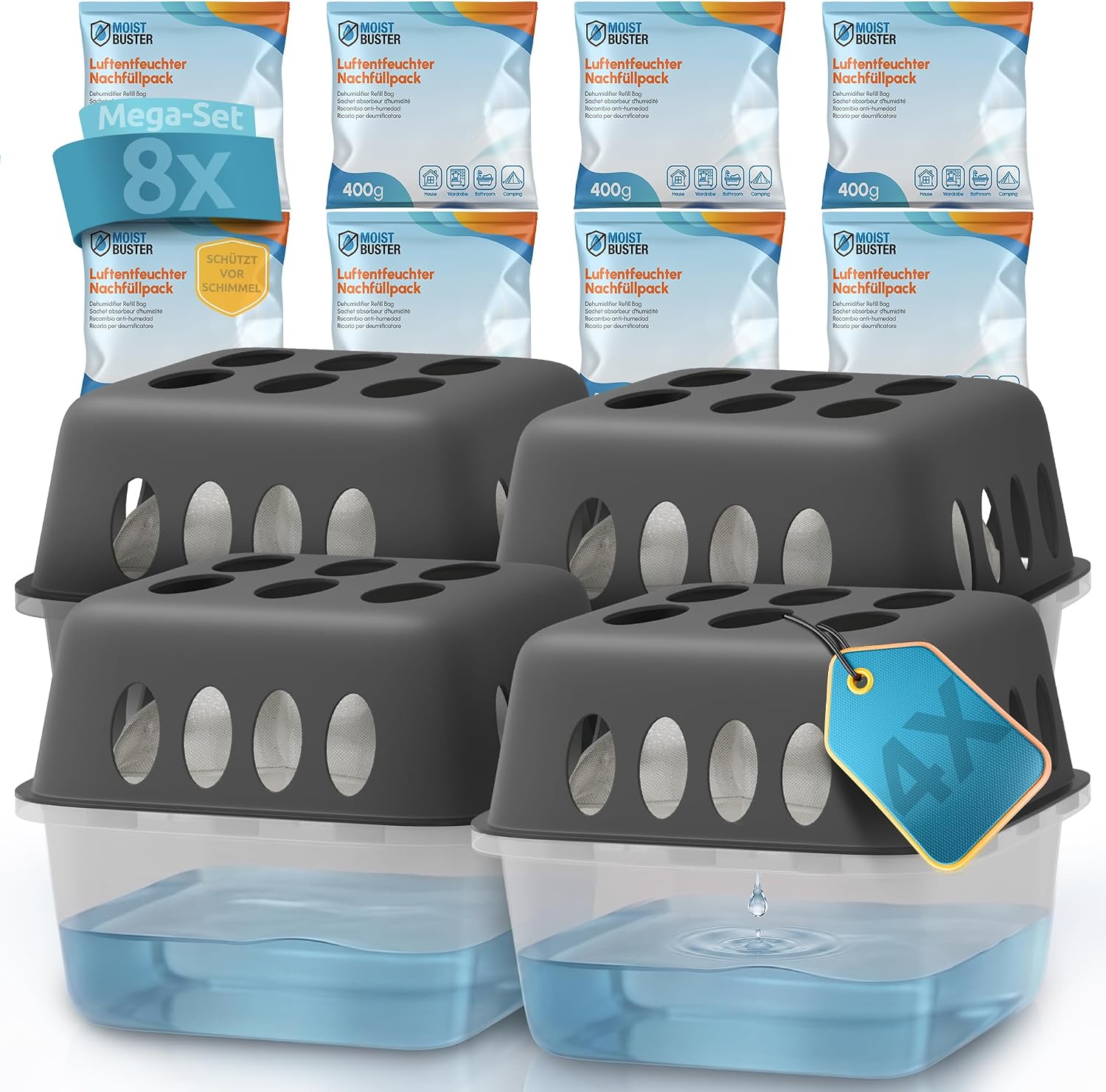 Moistbuster 4er-Set mit 8×400 g