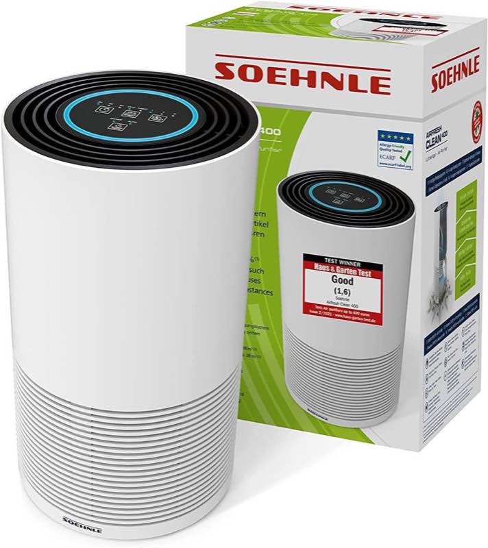 Soehnle Soehnle AirFresh Clean 400 mit HEPA, UV-C und ECARF, bis 38 m²