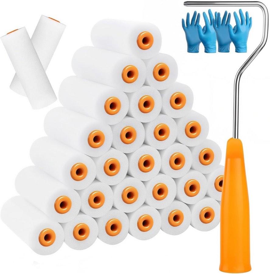 Jonlitze 30× Schaumwalze 10 cm mit Stiel