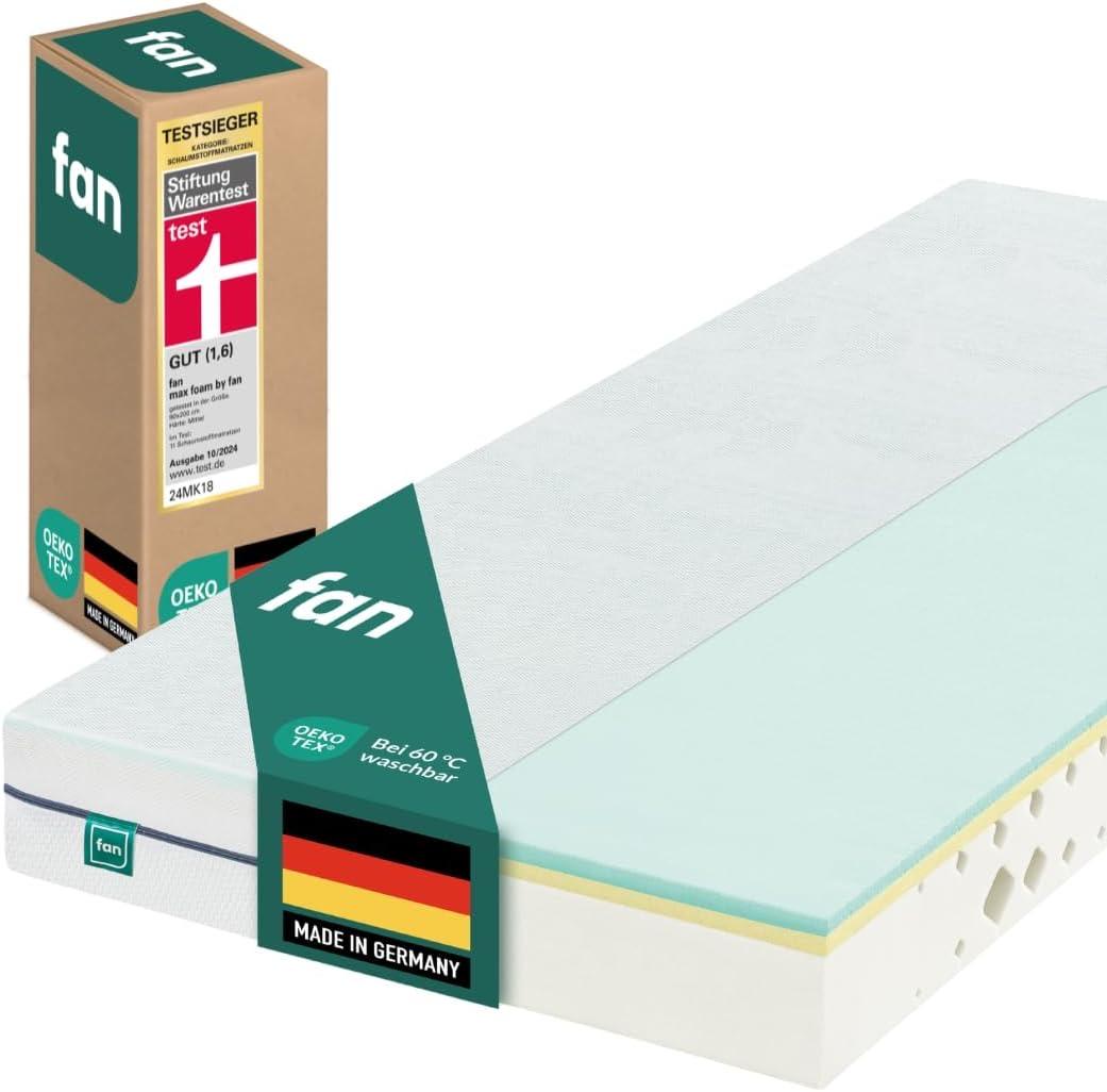 fan® Matratze 90x200 | Mattress Matratzen als Schlafmatratze Schaumstoffmatratze | Kaltschaummatratze ideal als Gästematratze | Matraze Matress geliefert als Rollmatratze für das Bed | Mattresses