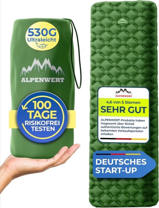Alpenwert Outdoor-Isomatte 190×60×5 cm