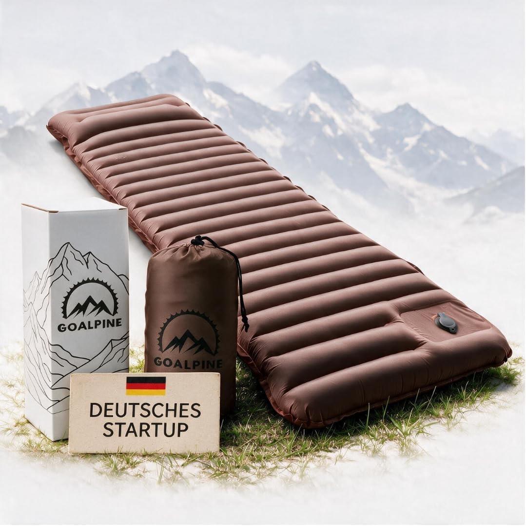GOALPINE Isomatte 195×65×10 cm mit Fußpumpe