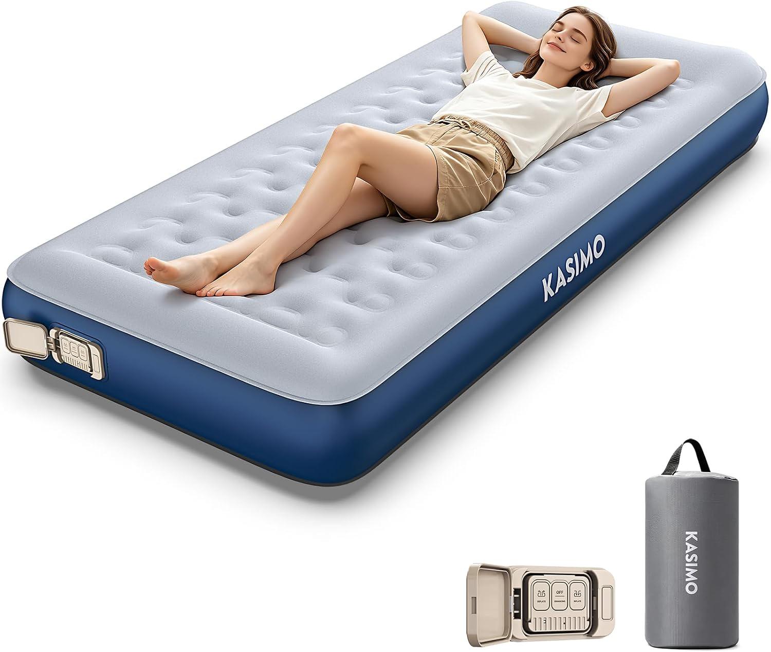 KASIMO TPU-Luftbett 190×85×22 cm mit Akku-Pumpe