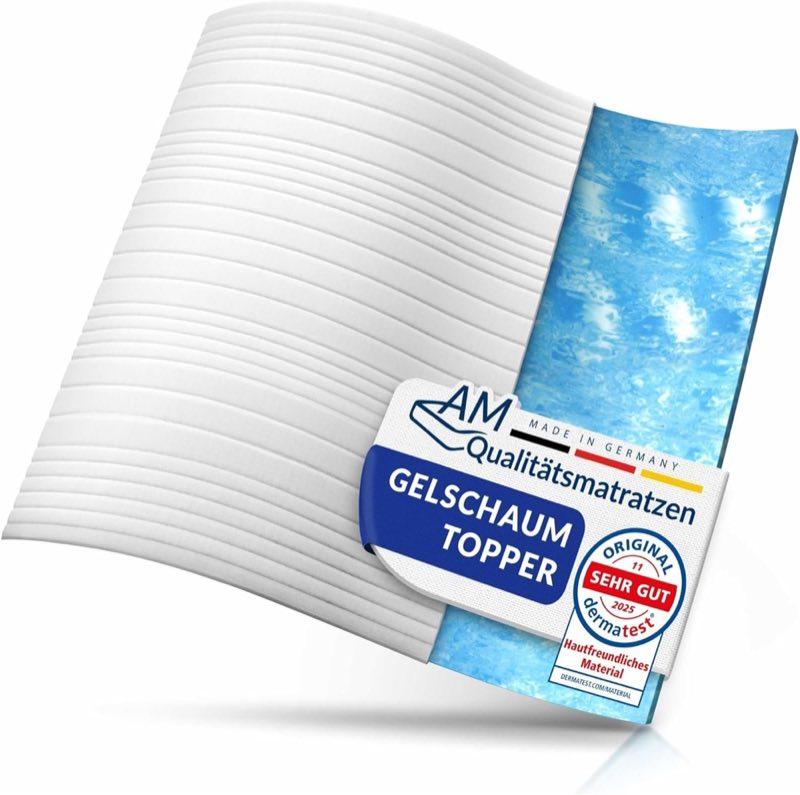 AM Qualitätsmatratzen Gel-Topper 90x200, 6 cm