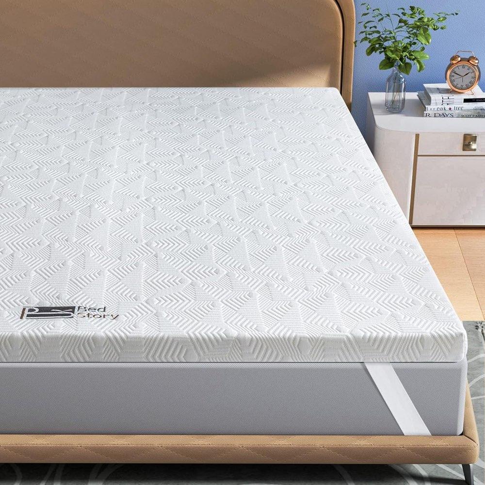 BedStory Harter Topper 180x200cm-5cm Höhe Zwei Härtegrade H3&H4 Matratzentopper,7-Zonen-Matratzenauflage aus Kaltschaum, Matratzentopper für Boxspringbett Wohnwagen Schlafsofa