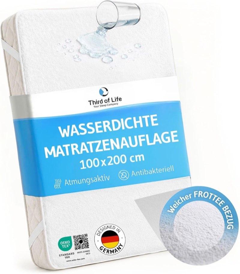Third of Life Frottee-Matratzenschoner 100 × 200, wasserdicht