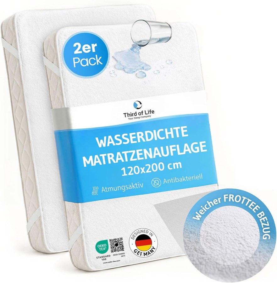 Third of Life Matratzenschoner 120 × 200 cm, 2er-Set