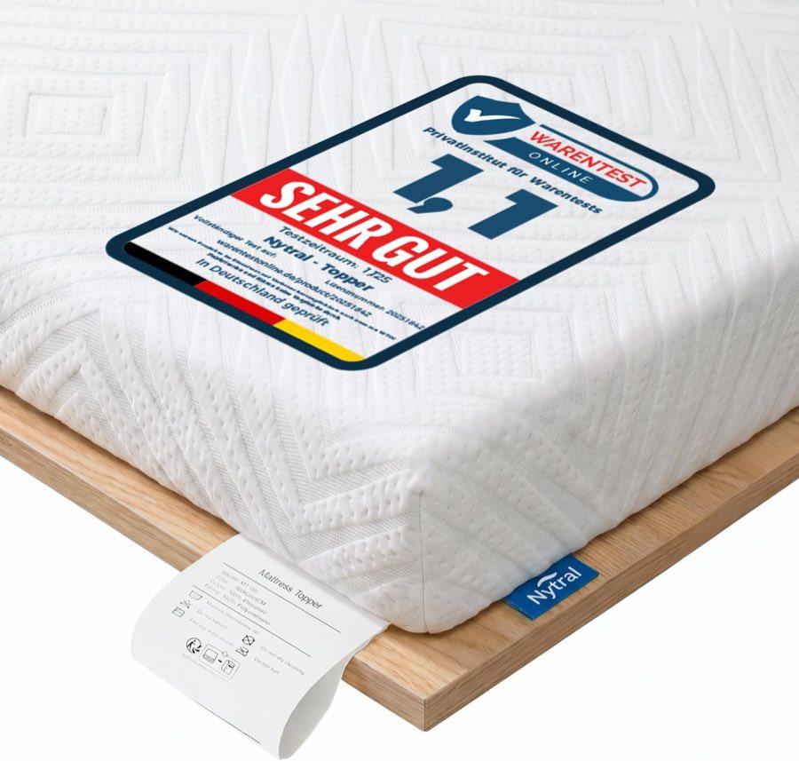 Matratzen Topper 180x200cm H3/H4, 7,5 cm Matratzentopper 180x200 mit Gel-Viscoschaum & Komfortschaum, 2-in-1 Härtegrad, 7-Zonen Topper für Boxspringbett, Schlafsofa & Wohnwagen, waschbar