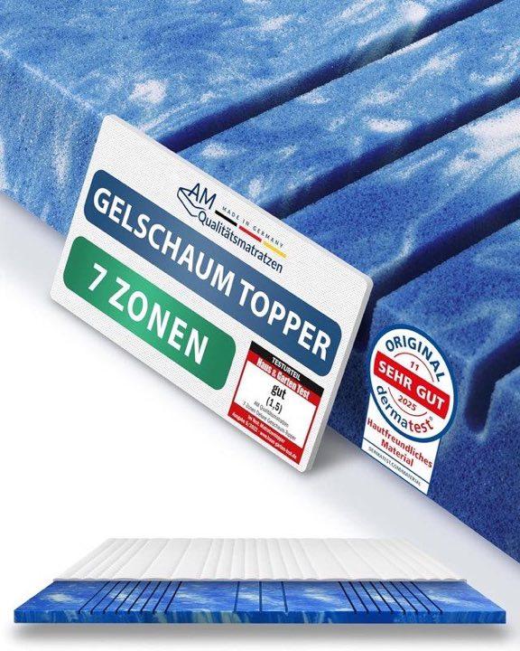 AM Qualitätsmatratzen AM 7-Zonen-Gel-Topper 8 cm