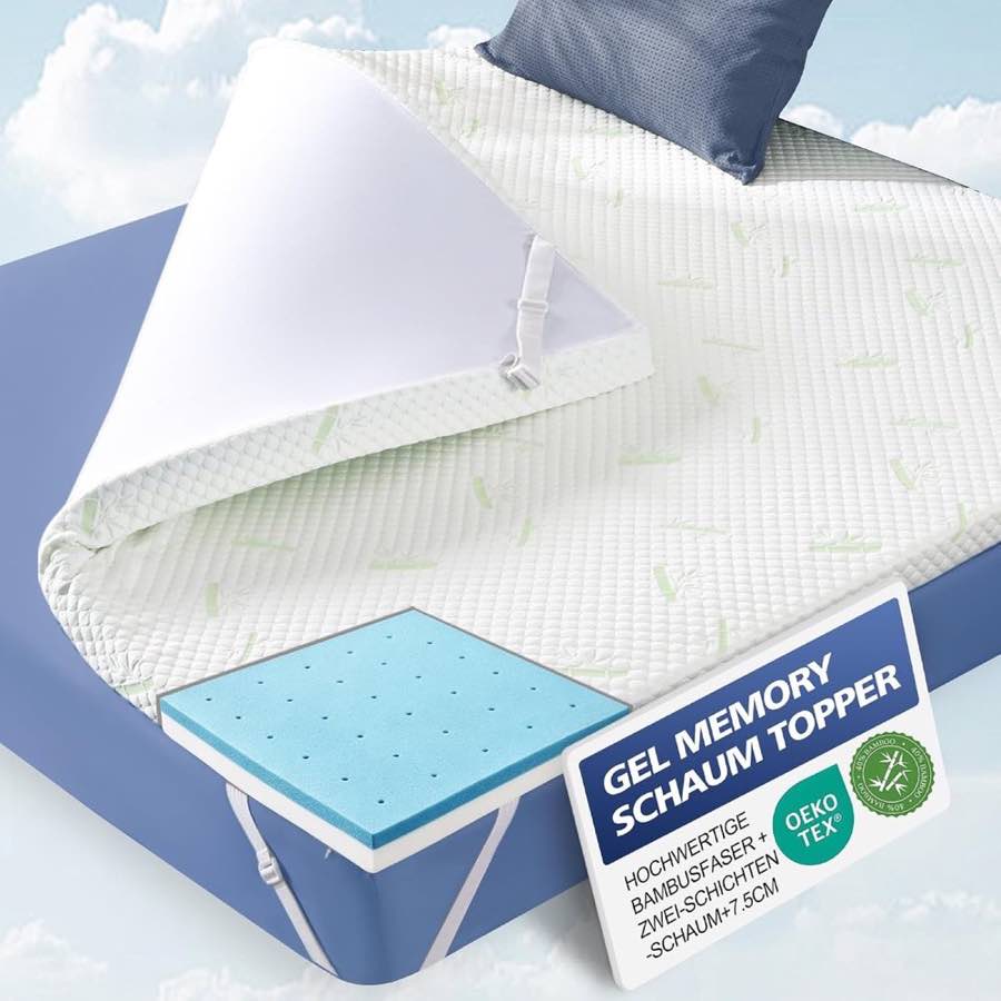 Waxberry Topper 180x200cm H3/H4, 7,5 cm Gel Memory Schaum