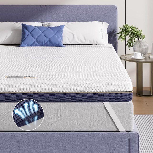 BedStory Topper 90 × 200 cm, 10 cm, H3 & H4, Gel Memory Foam