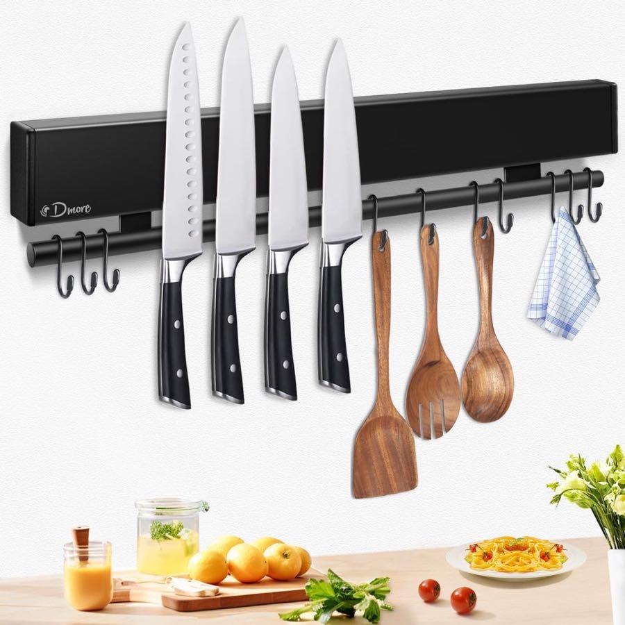 Dmore Magnetleiste 43 cm schwarz mit 10 Haken