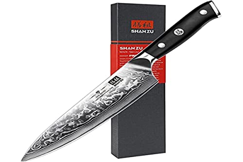 SHAN ZU PRO Damast Kochmesser 20 cm G10
