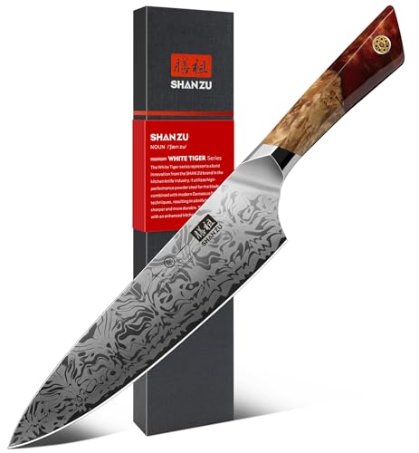 SHAN ZU WHITE TIGER SG2 Damast Kochmesser 20 cm