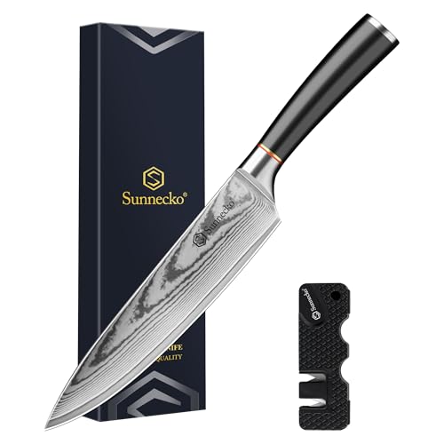 Sunnecko Damast Kochmesser 20 cm