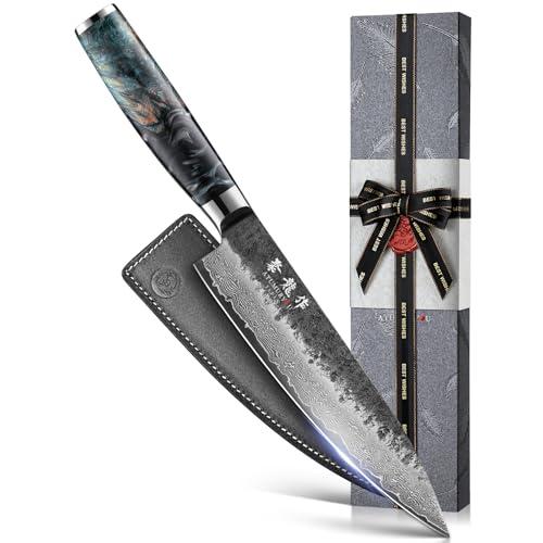 Atumuryou VG10 Kurouchi Damast Kochmesser 20 cm