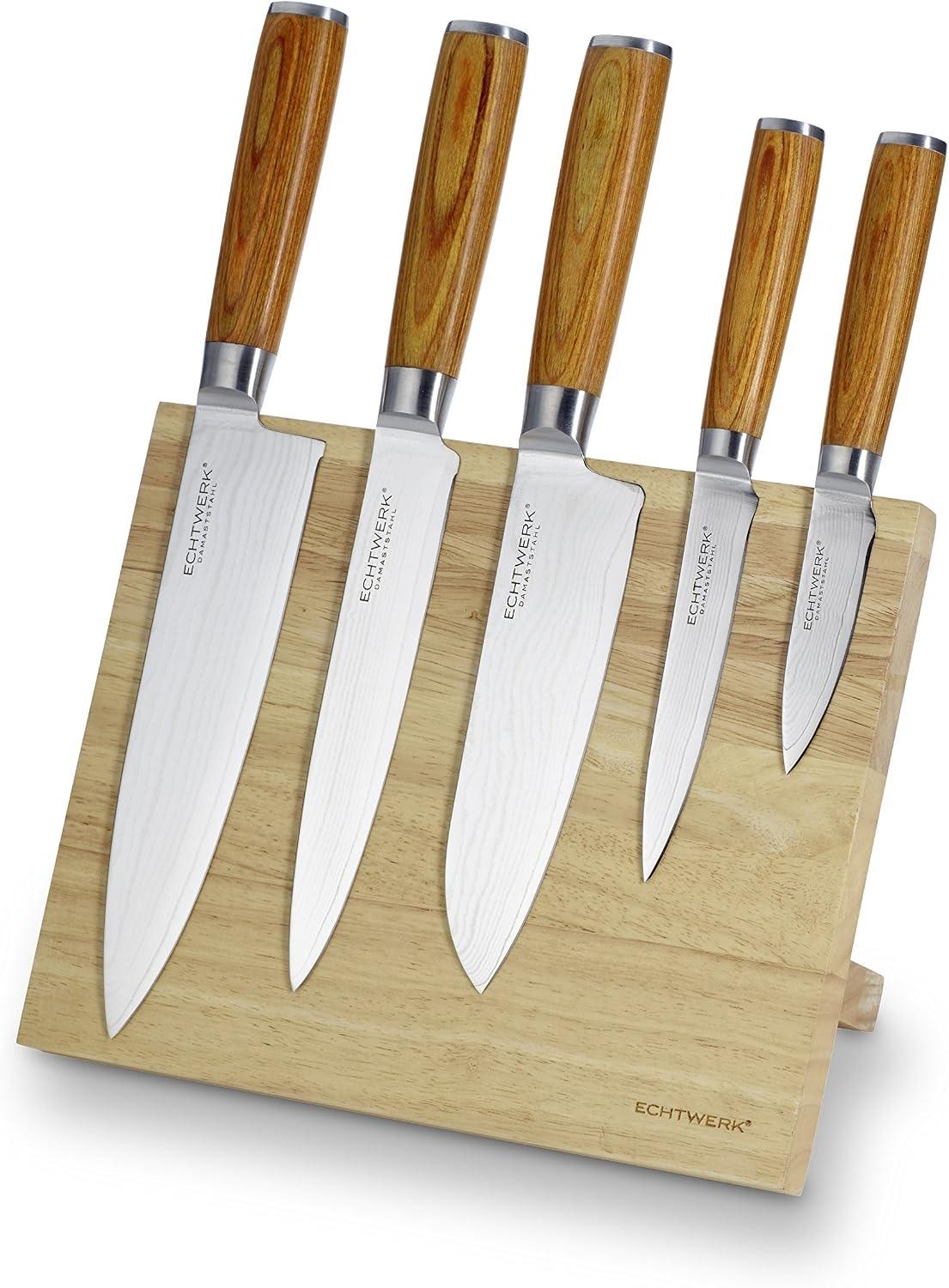 Echtwerk-Messerblock – Testsieger ECHTWERK Damastmesser Set 6-teilig mit Magnetblock