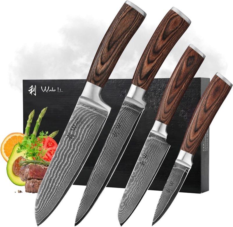 Wakoli EDIB 4-teiliges Damast Küchenmesser-Set