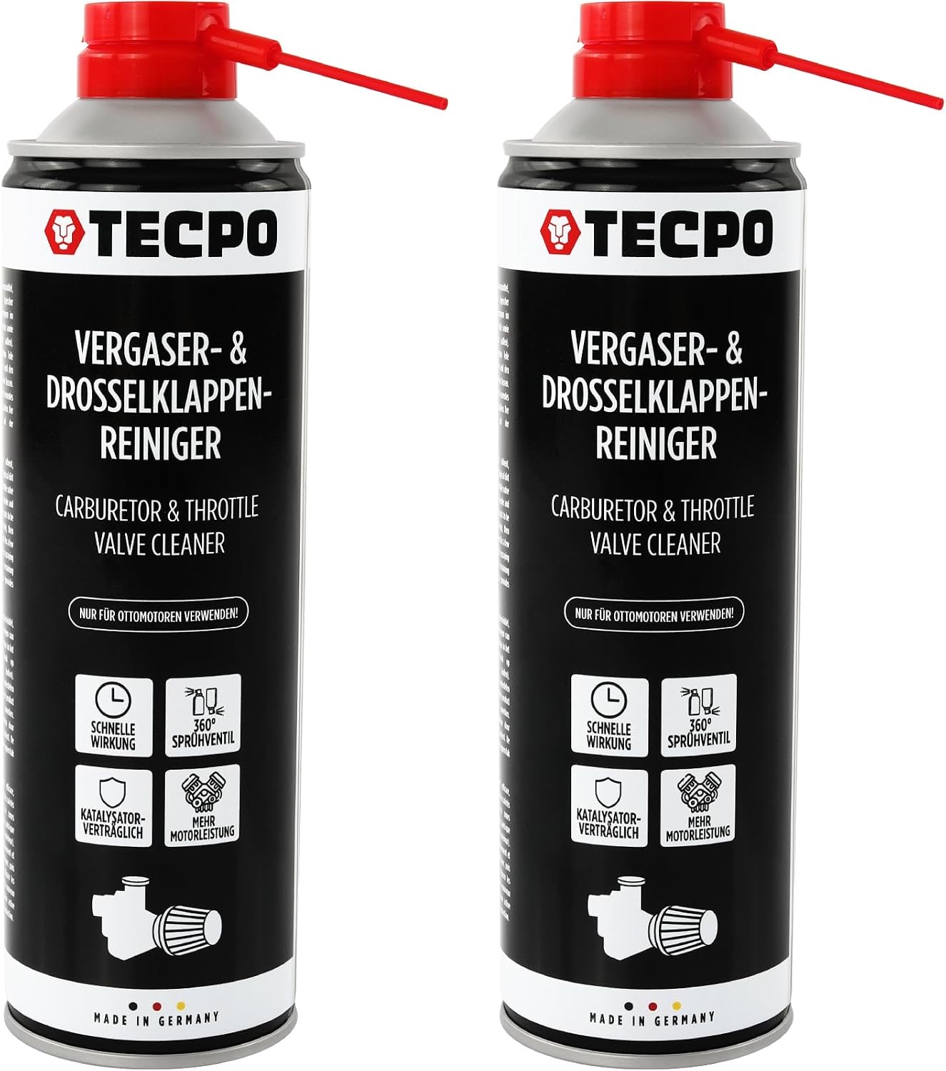 TECPO Vergaser- und Drosselklappenreiniger 2×500 ml