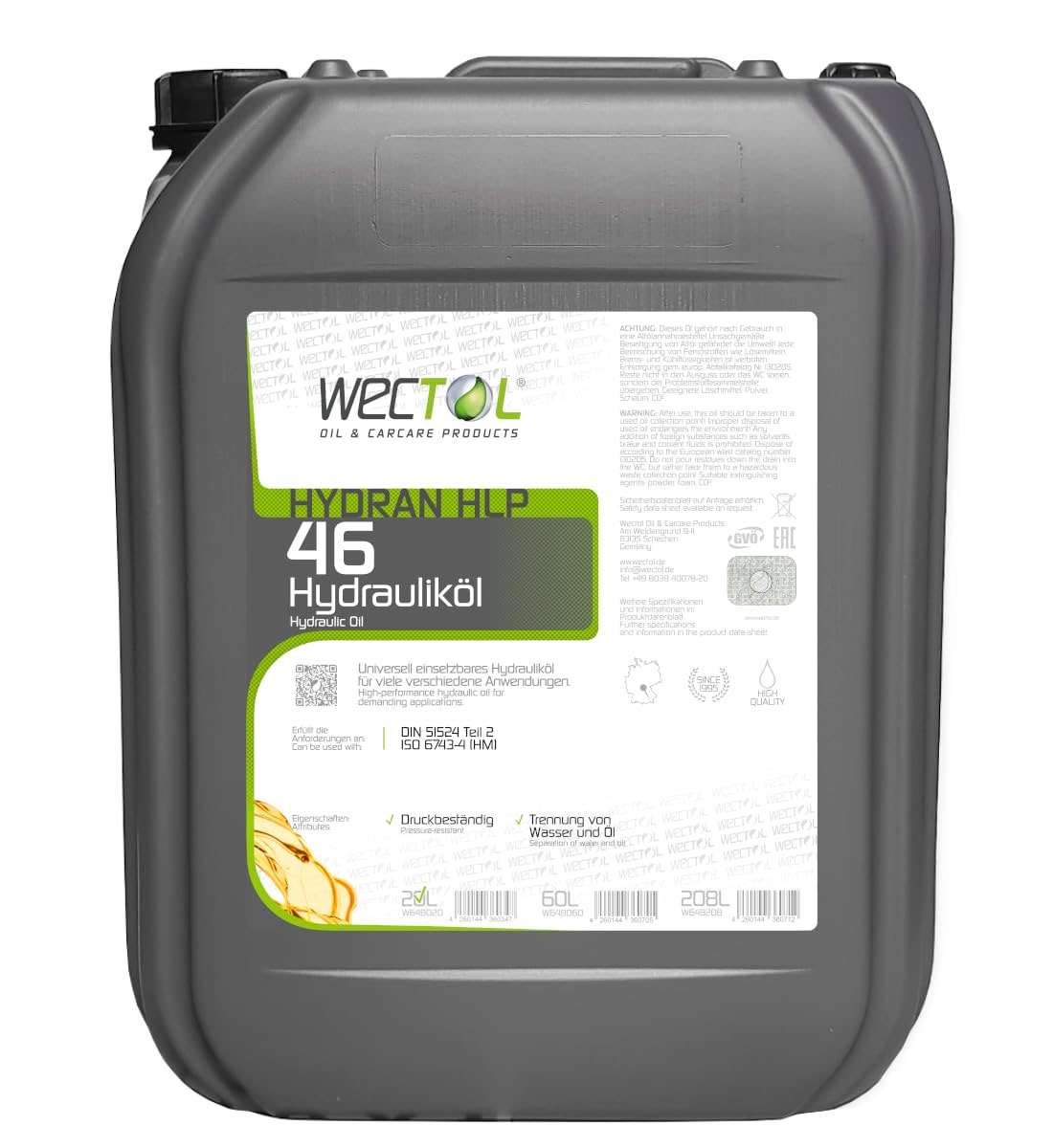 WECTOL Hydran HLP 46, 20 l