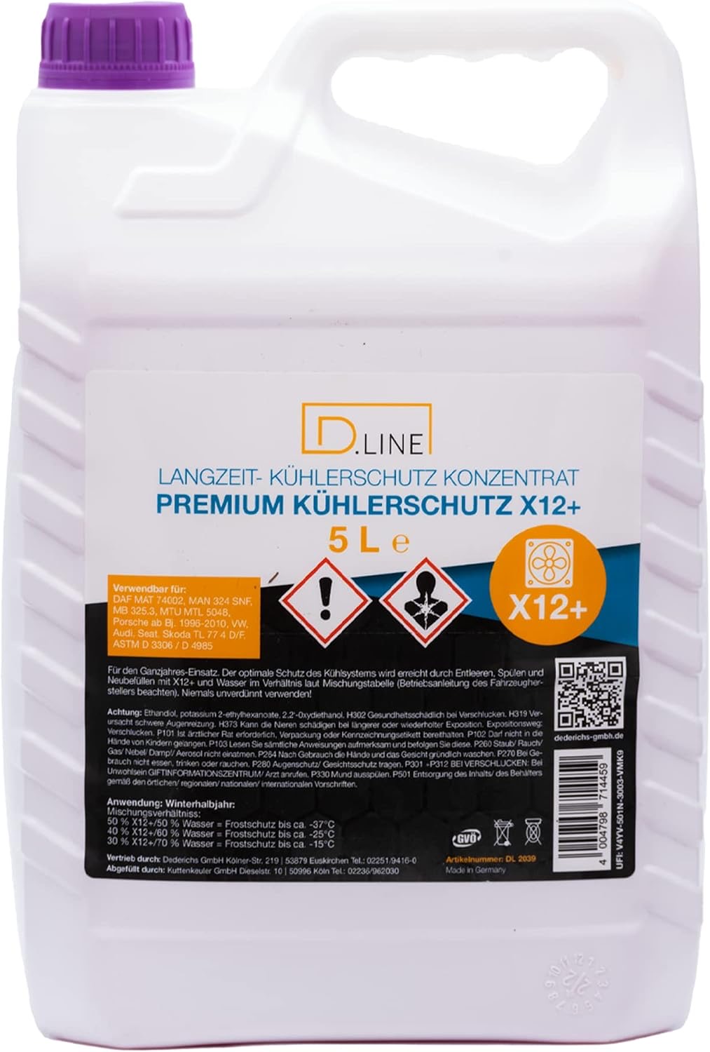 D.LINE Langzeit Kühlerschutz Konzentrat X12+, 5 Liter (1)