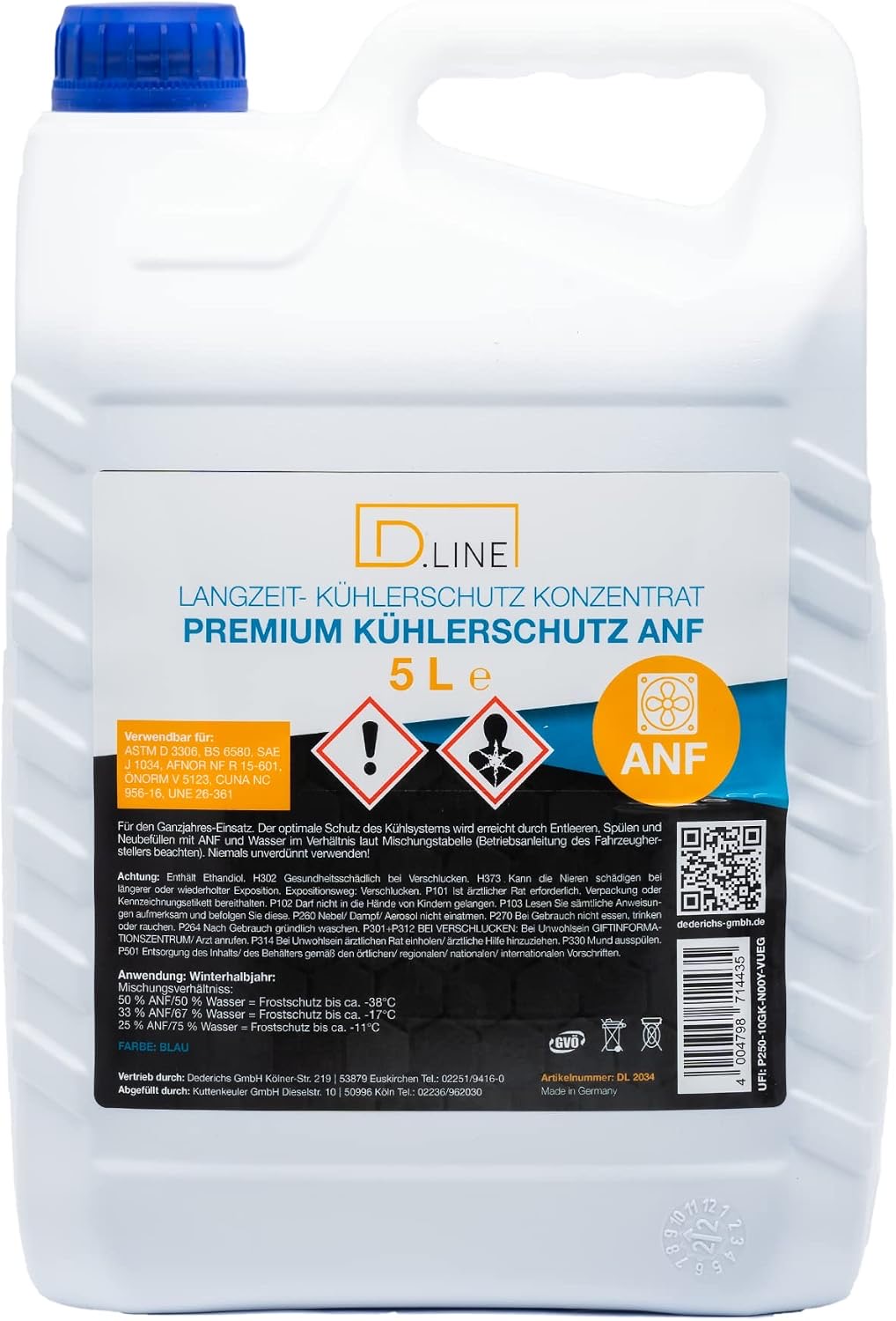 D.LINE Kühlerschutz Konzentrat ANF 40, 5 Liter (1x 5 Liter)