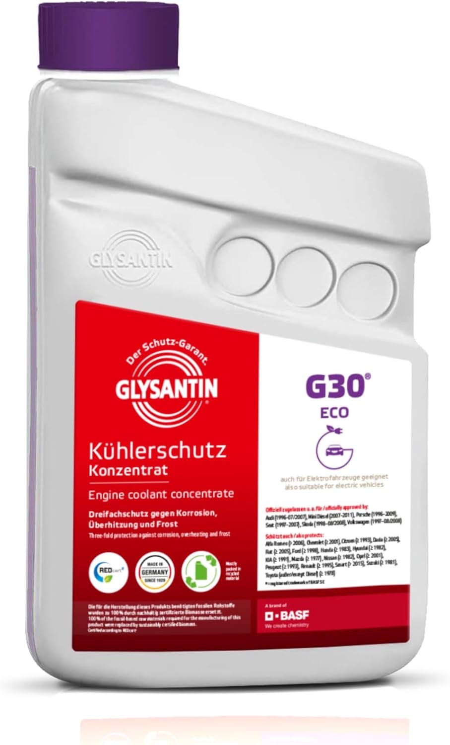GLYSANTIN G30 Kühlerschutzmittel Konzentrat, ECO BMB 100, silikatfrei, pink, 1 Liter