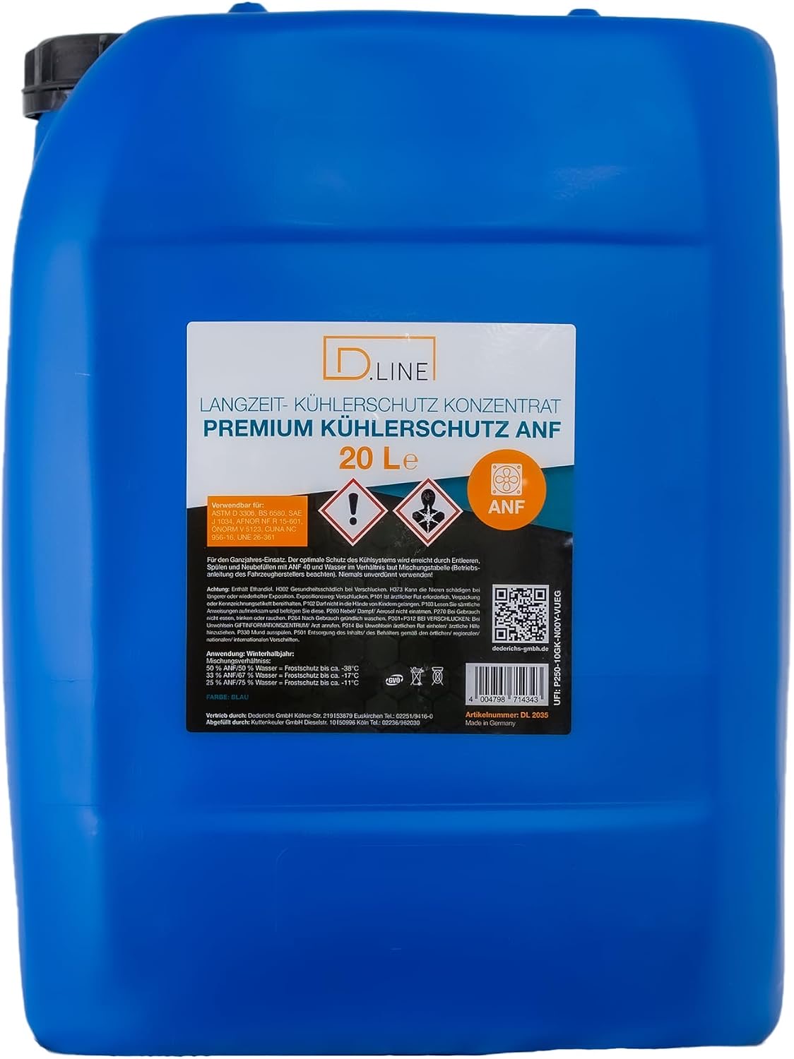 D.LINE Kühlerschutz Konzentrat ANF 40 blau, 20 Liter