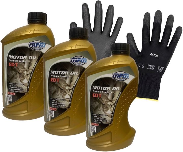 MPM 0W-30 EDT, 3×1 l, mit Handschuhen