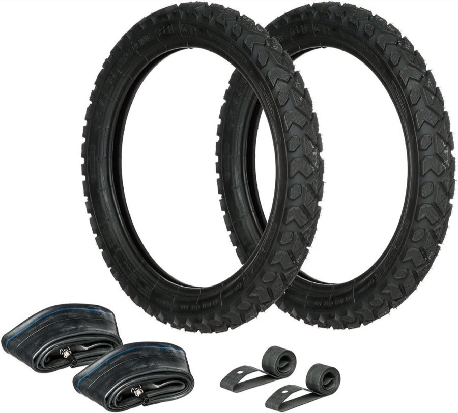 AKF-Set: 2× Reifen 2,75×16 Heidenau K42 + Schläuche + Felgenband