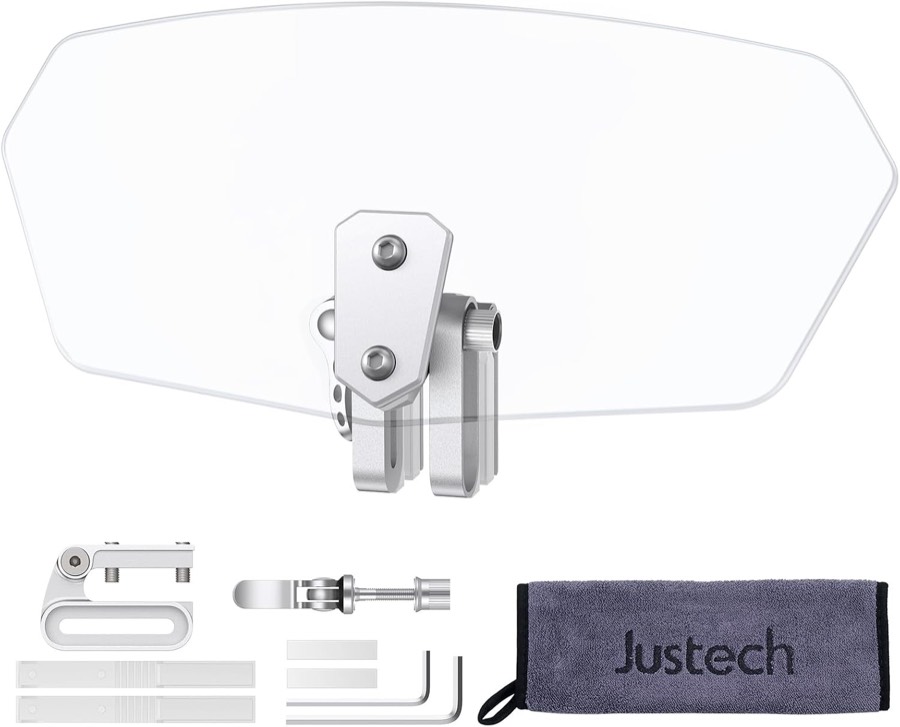Justech Clip-on, klar, silberne Halterung